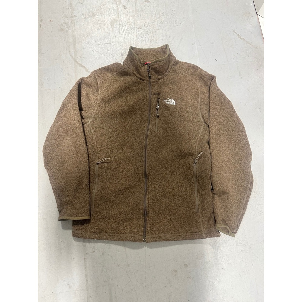 The North Face Mens Gordon Lyons Full Zip Fleece Jacket Brown Heather Large